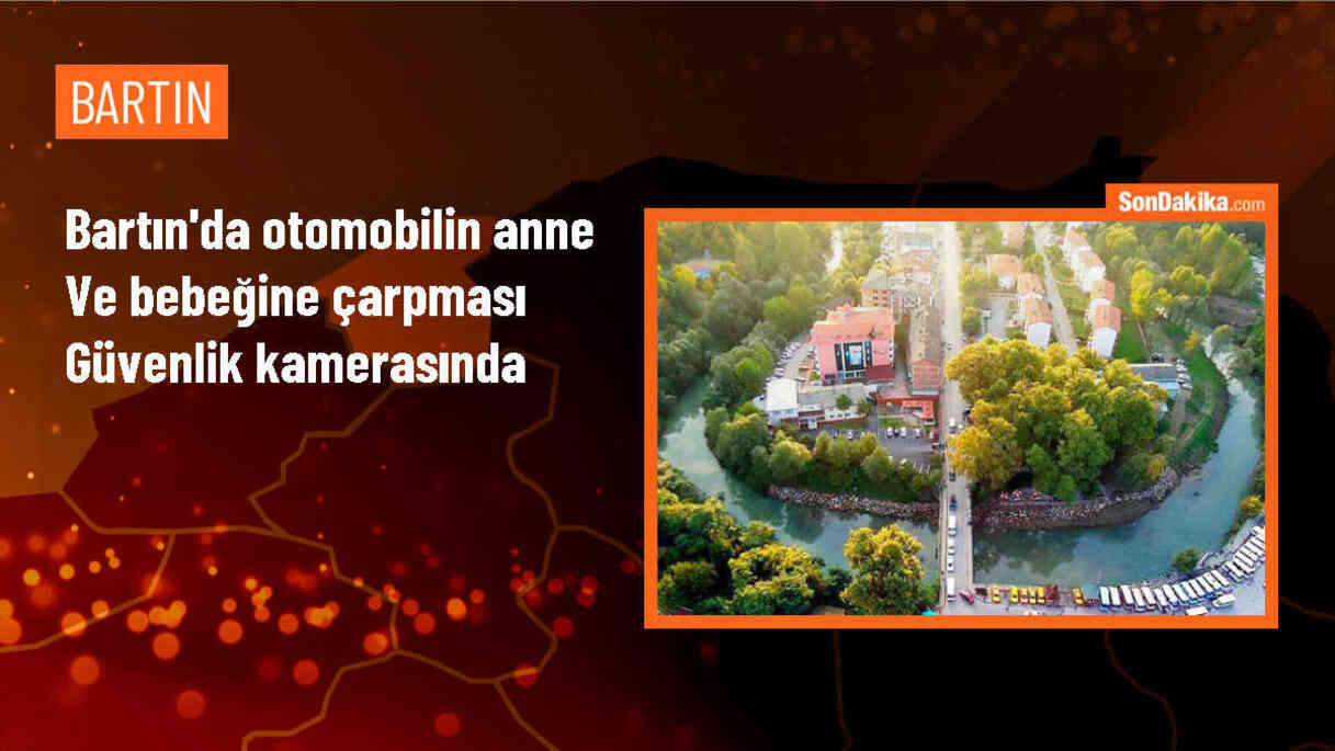 Bartın\'da otomobilin anne ve bebeğe çarptığı anlar kamerada