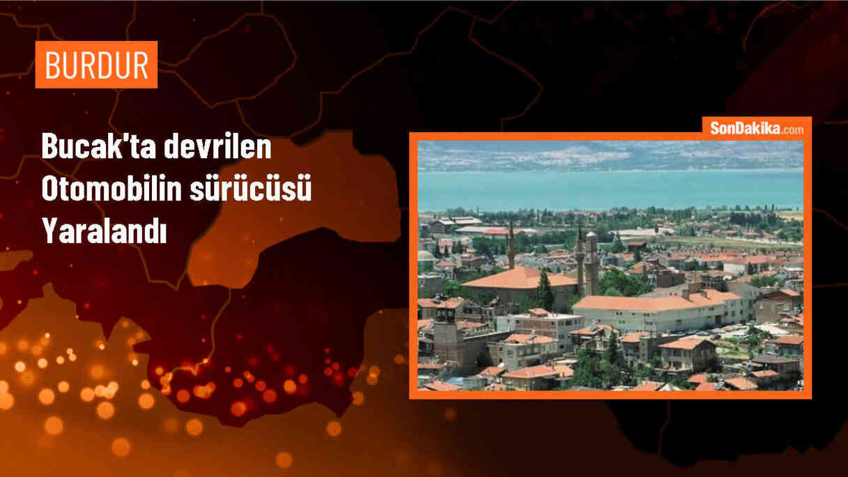 Burdur\'da otomobil şarampole devrildi, sürücü yaralandı