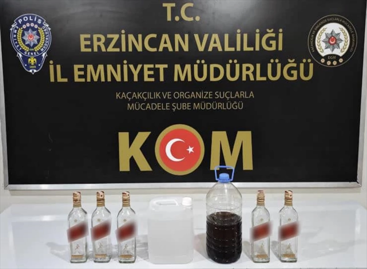 Erzincan\'da sahte içki operasyonunda 1 şüpheli gözaltına alındı