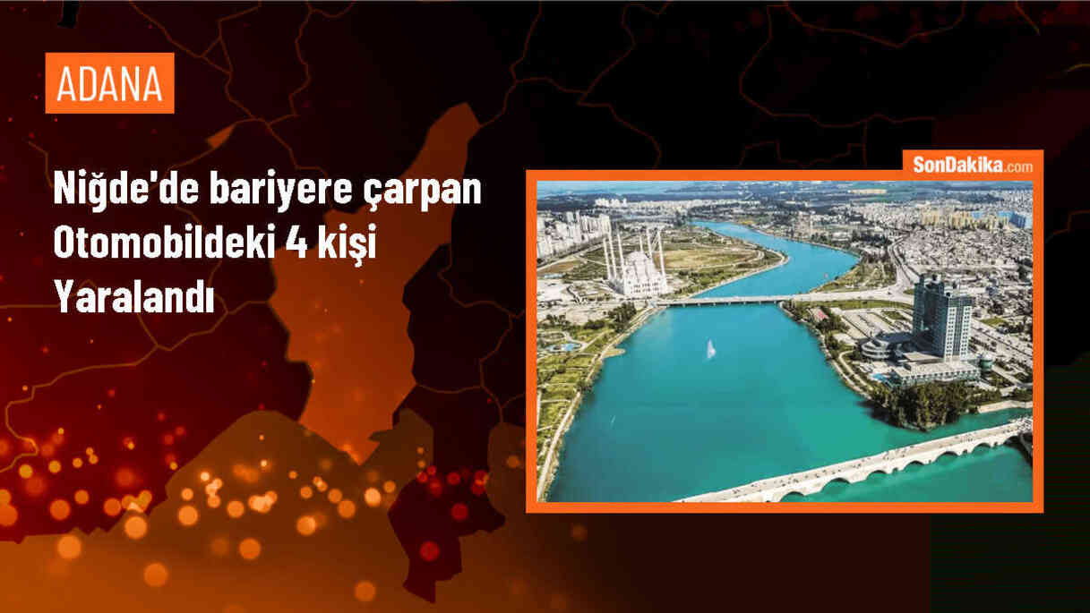 Niğde\'de Otomobilin Bariyere Çarpması Sonucu 4 Kişi Yaralandı