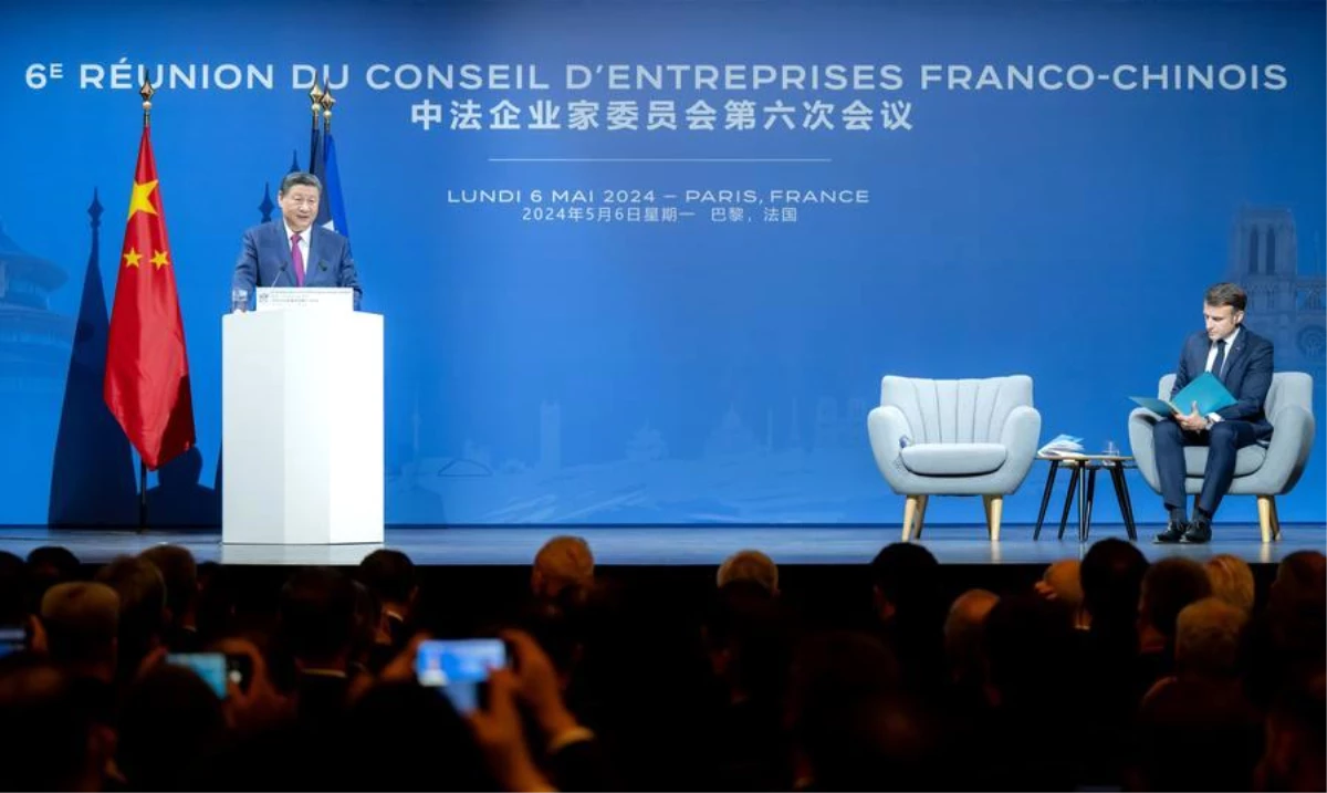Çin Cumhurbaşkanı Xi Jinping ve Fransız Cumhurbaşkanı Emmanuel Macron, Çin-Fransa İş Konseyi 6. toplantısının kapanış törenine katıldı