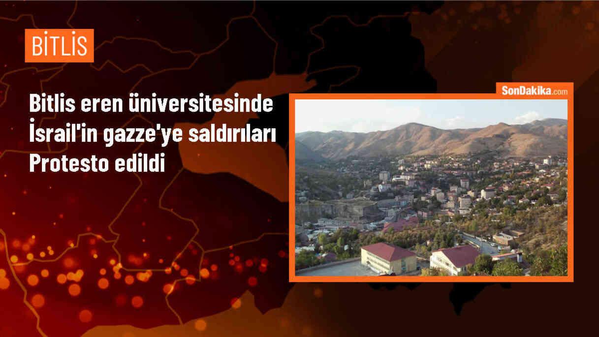 Bitlis Eren Üniversitesi\'nde İsrail\'in Gazze\'ye saldırılarını protesto yürüyüşü düzenlendi