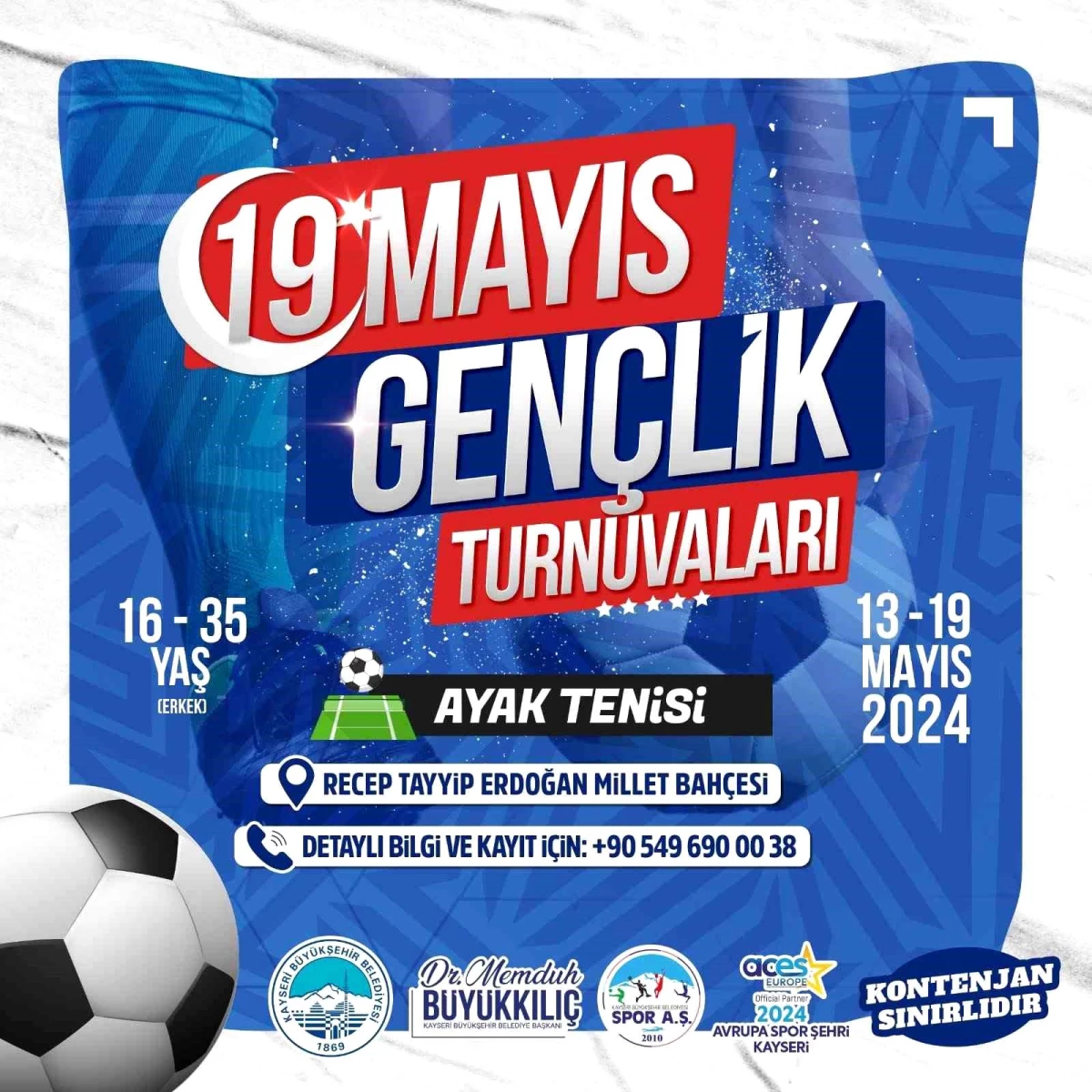 Kayseri Büyükşehir Belediyesi Gençlik Turnuvaları Başlıyor
