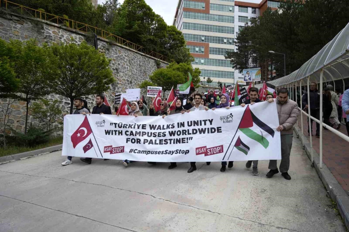 Gümüşhane Üniversitesi\'nde Filistin protestosu düzenlendi