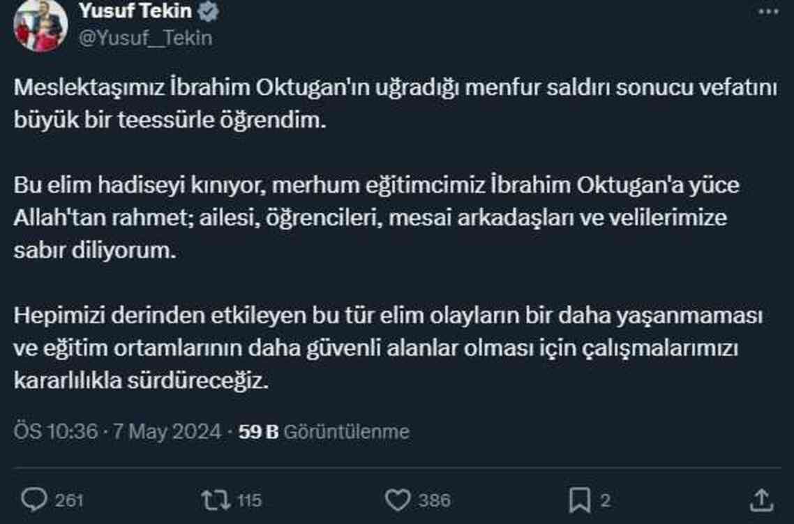 İstanbul'da yabancı uyruklu öğrencinin silahla vurduğu okul müdürü hayatını kaybetti İstanbul'da yabancı uyruklu öğrencinin silahla vurduğu okul müdürü hayatını kaybetti