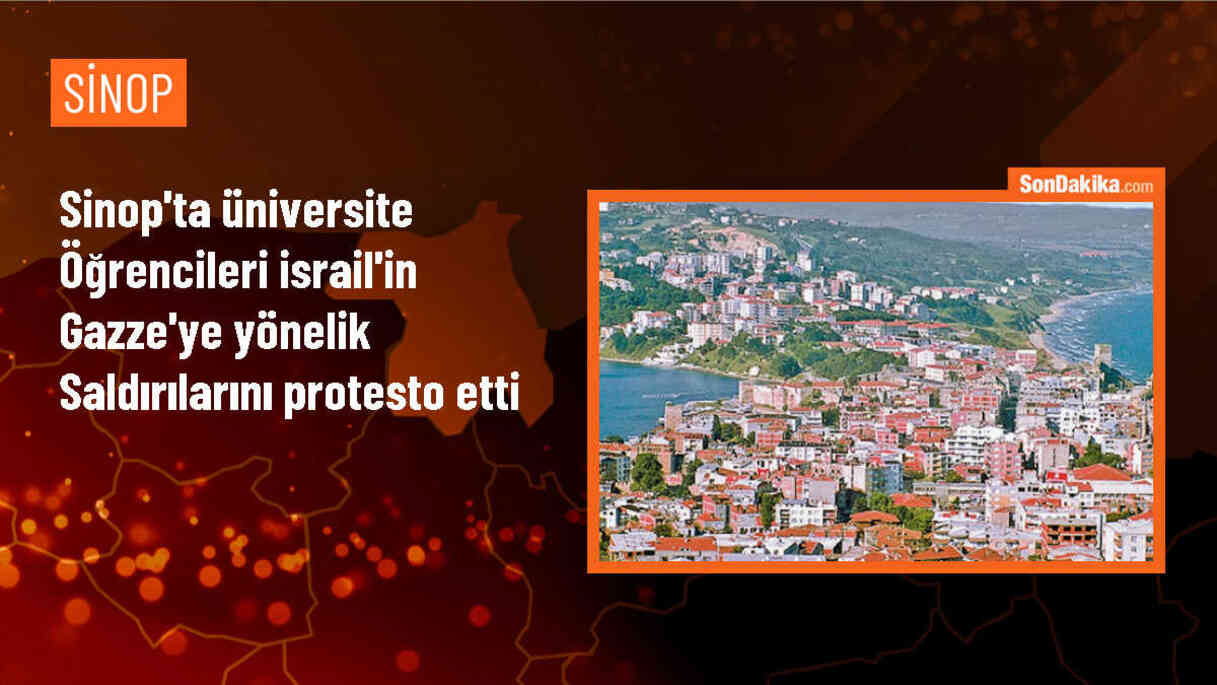 Sinop\'ta İsrail\'in Gazze\'ye saldırılarını protesto eden öğrenciler bir araya geldi
