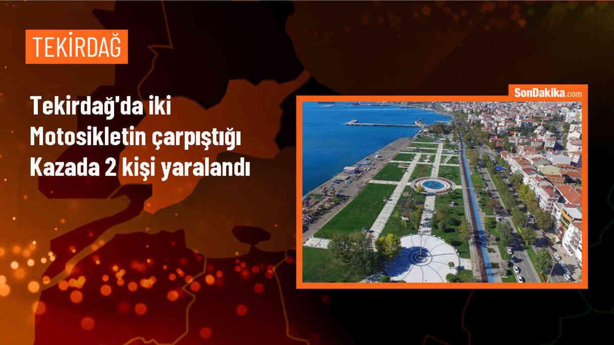 Tekirdağ\'da motosiklet çarpışması: 2 kişi yaralandı