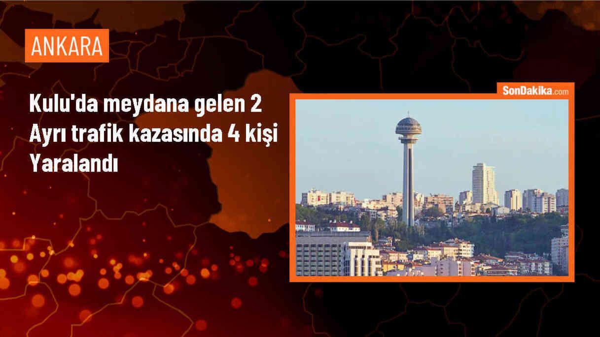 Konya\'nın Kulu ilçesinde meydana gelen trafik kazalarında 3\'ü çocuk, 4 kişi yaralandı
