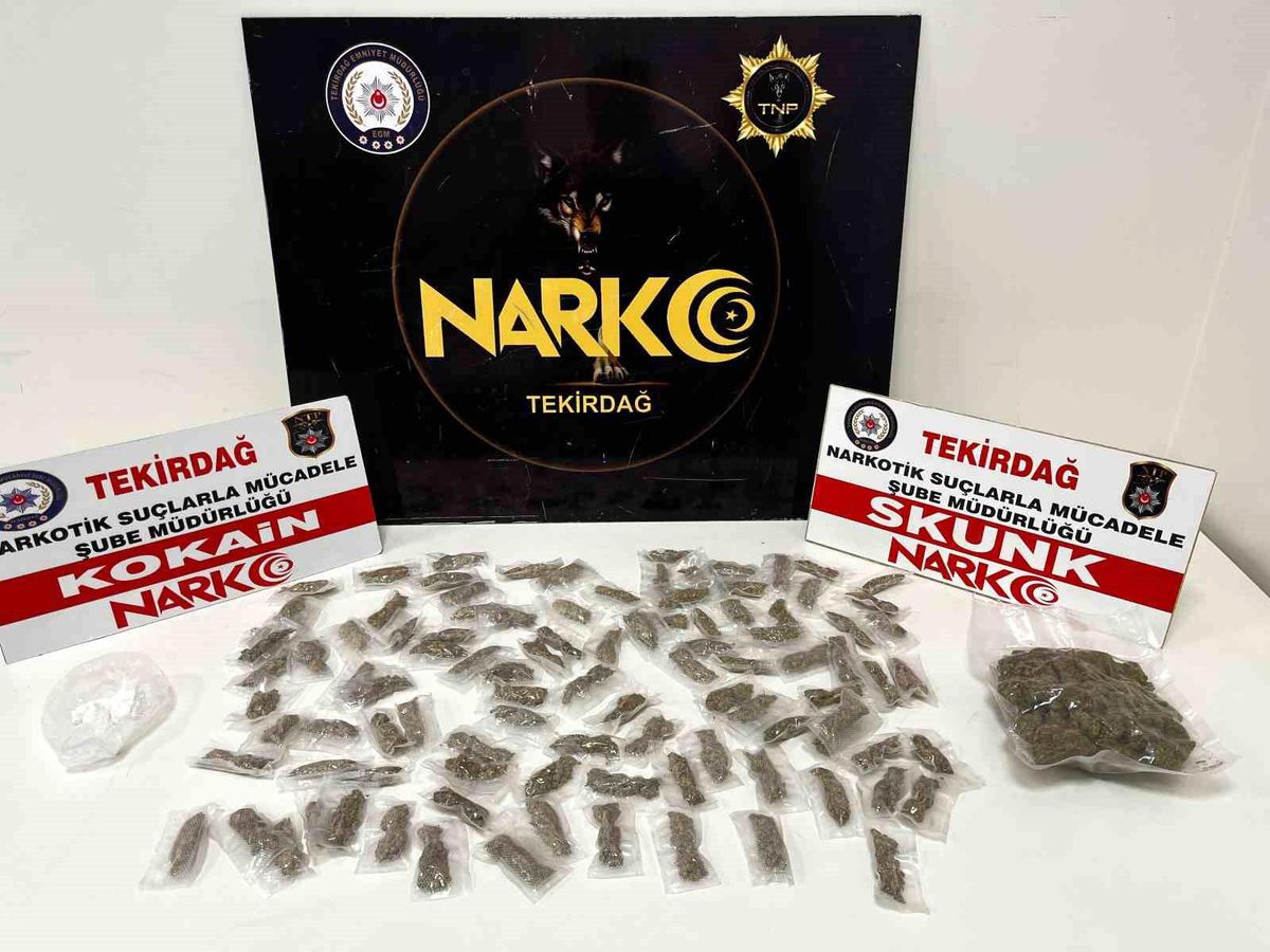 Tekirdağ\'da durdurulan araçtan skunk ve kokain ele geçirildi