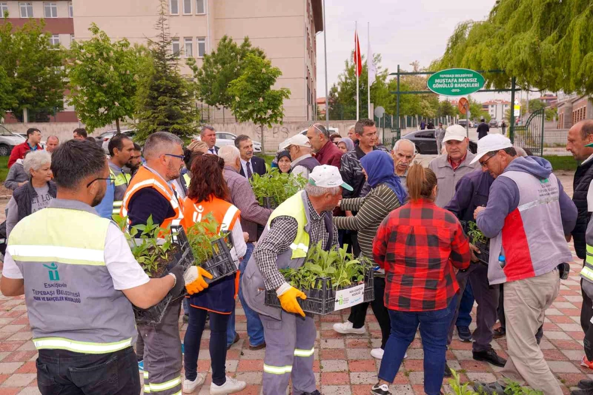 Tepebaşı Belediyesi Gönüllü Bahçeleri\'nde Fide Dağıtımı Yaptı