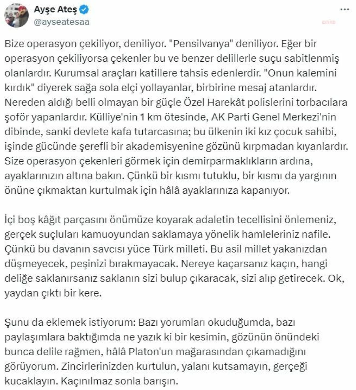 Ankara\'da öldürülen Sinan Ateş\'in eşi Ayşe Ateş\'ten Bahçeli\'ye yanıt