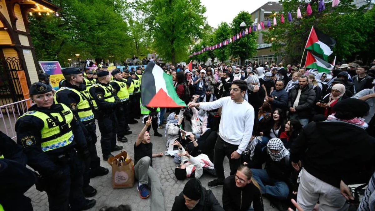 İsveç\'te Eurovision protestosu: Binlerce Filistin yanlısı İsrail\'in yarışmaya katılımını protesto etti