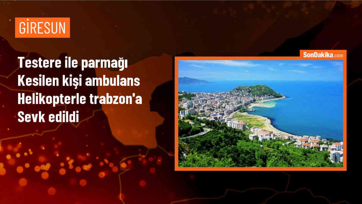 Elektrikli testere ile parmağı kesilen kişi ambulans helikopterle hastaneye kaldırıldı