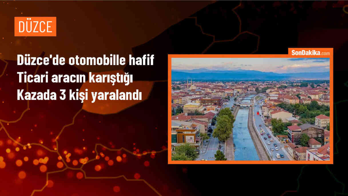 Düzce\'de otomobil ile hafif ticari araç çarpıştı: 3 yaralı