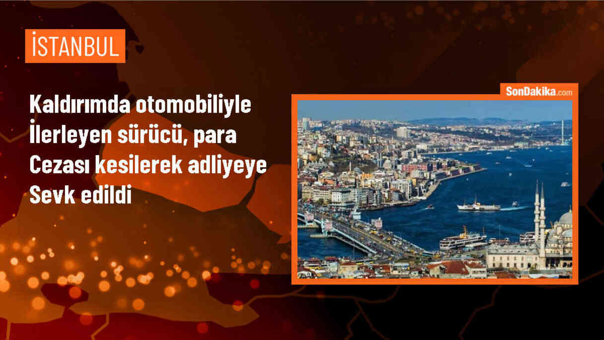 Arnavutköy\'de kaldırımda otomobiliyle ilerleyen sürücü adliyeye sevk edildi