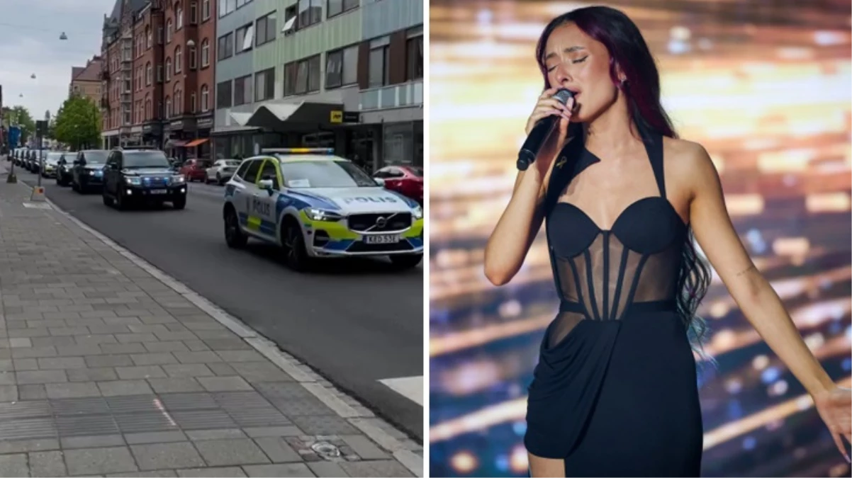 Eurovision\'da İsrail temsilcisi şarkıcı Eden Golan, 100 araçlık polis konvoyuyla arenaya gitti