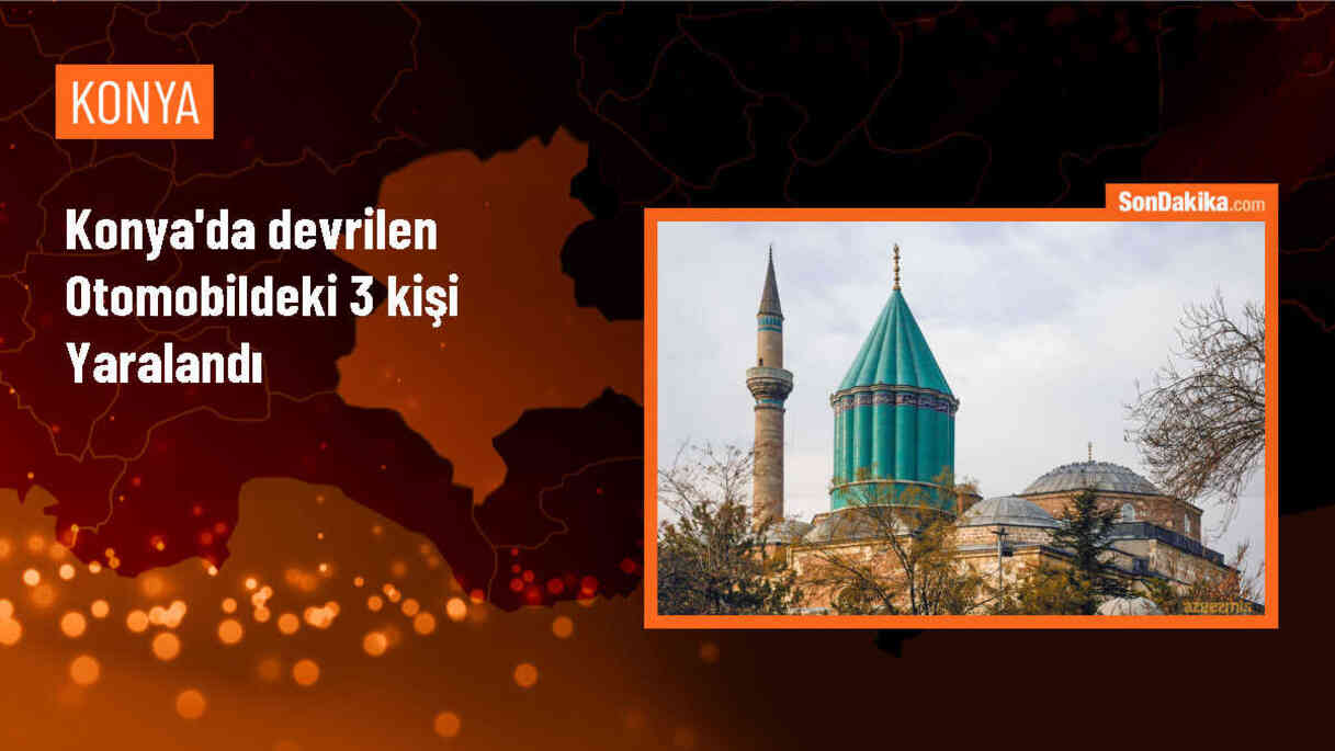 Konya\'nın Kulu ilçesinde otomobil devrildi, 3 kişi yaralandı