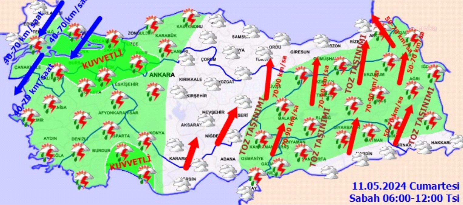 Türkiye\'nin birçok bölgesinde kuvvetli yağış bekleniyor