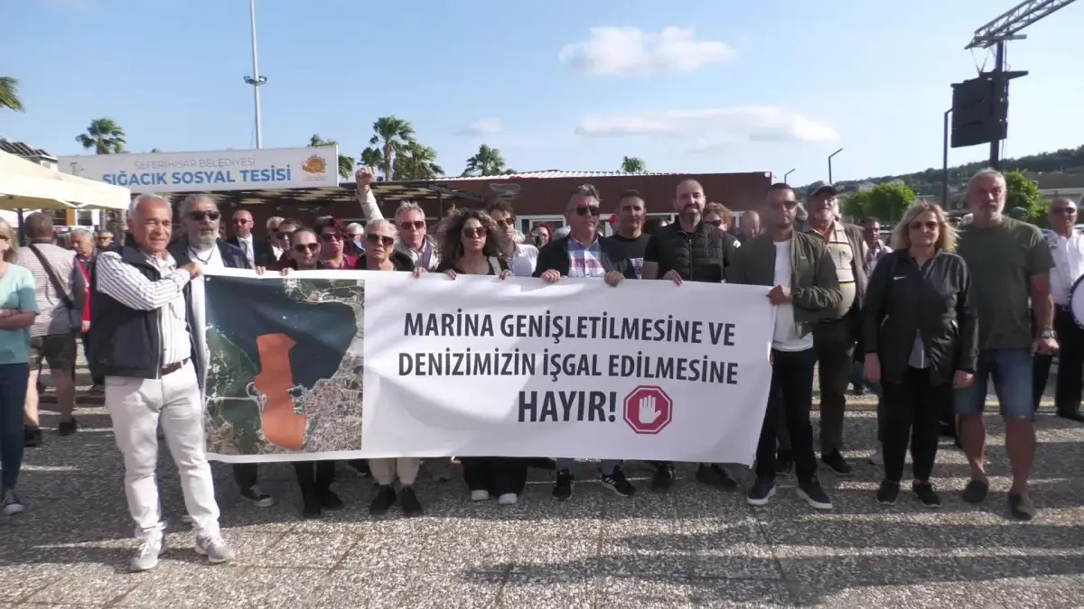 Sığacıklılar, Teos Marina\'nın genişlemesine karşı eylem yaptı