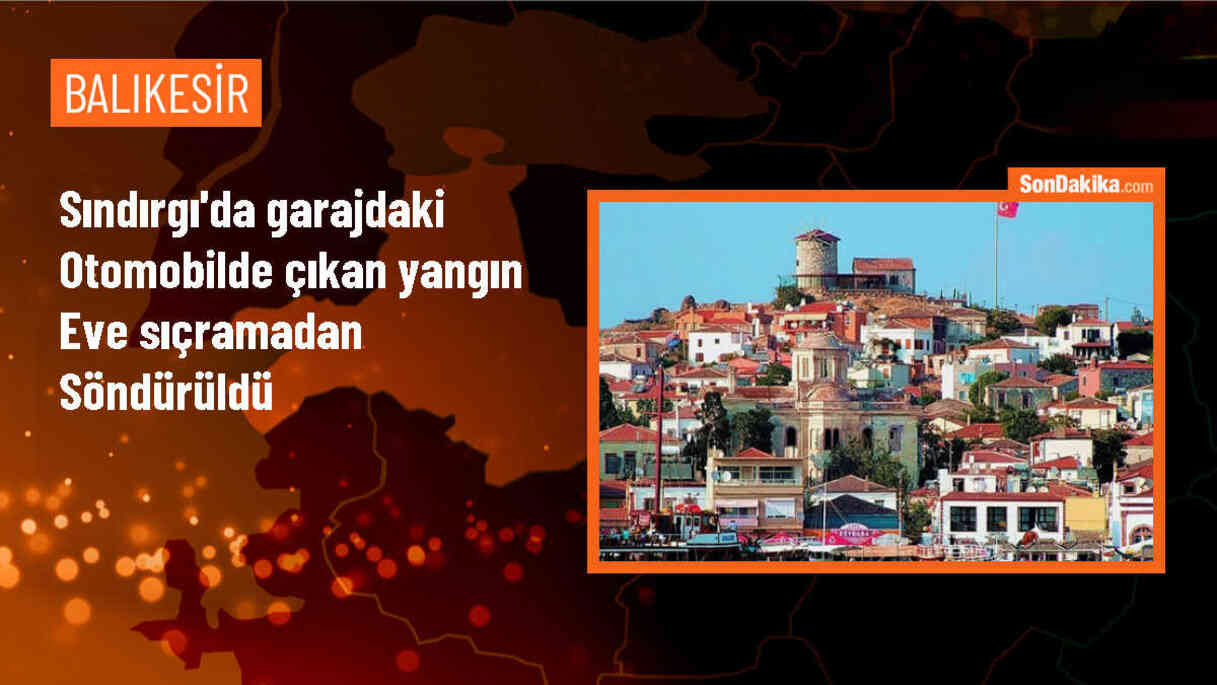 Sındırgı\'da garajdaki otomobil yangını kontrol altına alındı