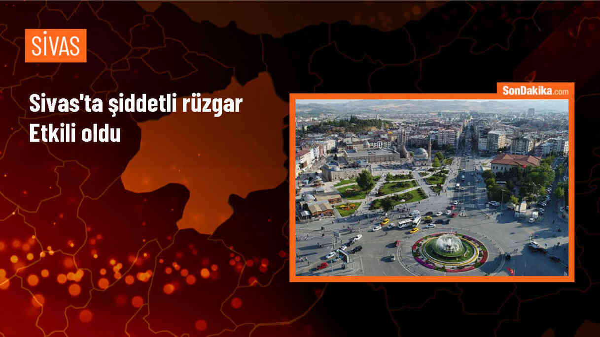 Sivas\'ta şiddetli rüzgar ağaçları devirdi