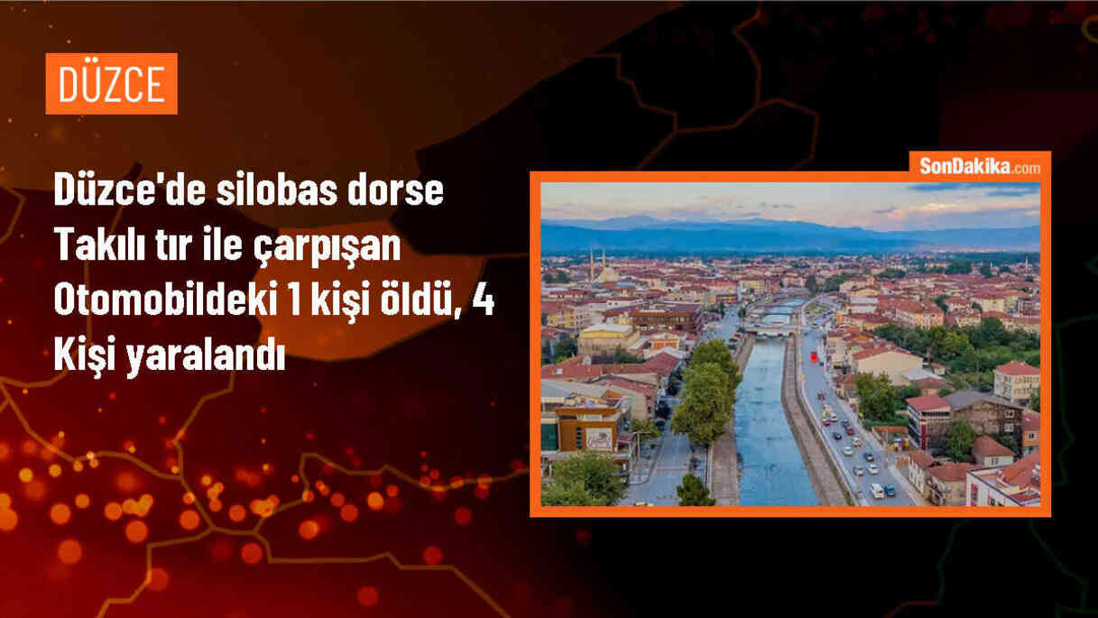 Düzce\'de otomobil ile tır çarpışması: 1 ölü, 4 yaralı