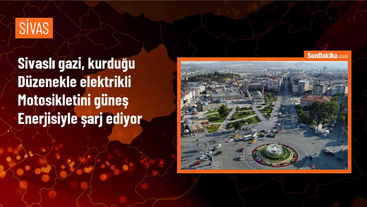 Sivas\'ta yaşayan gazi, güneş enerjisiyle çalışan motosiklet tasarladı