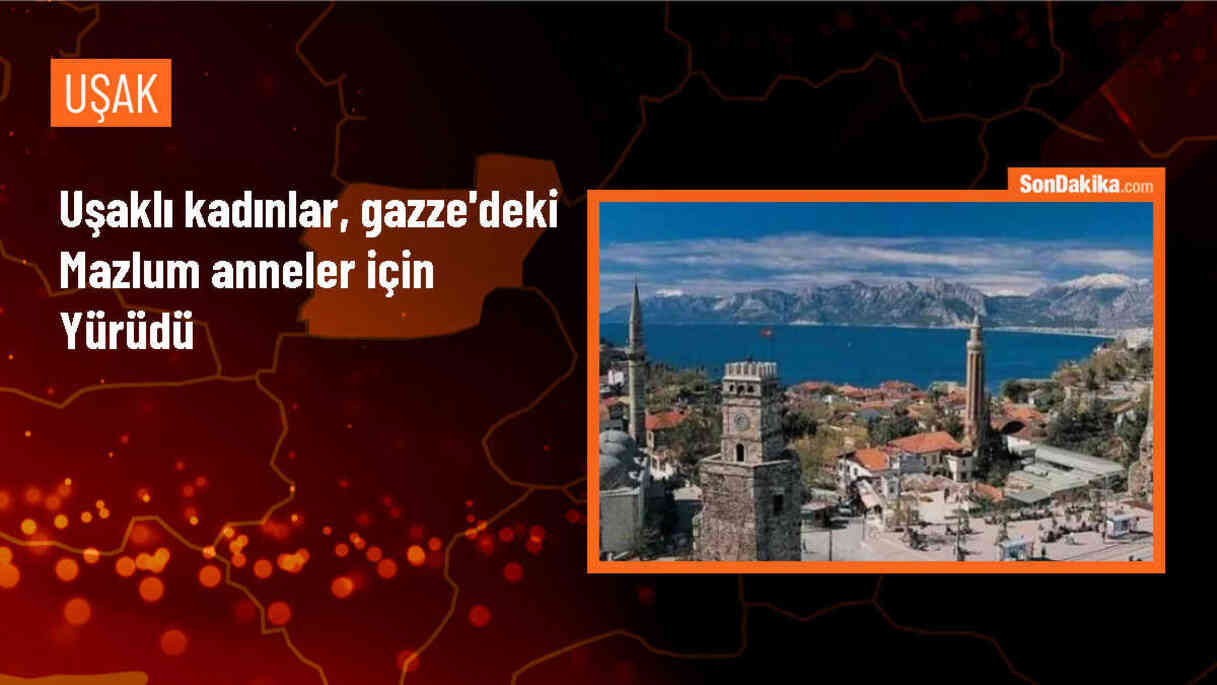 Uşak\'ta İHH ve İnsani Yardım Vakfı öncülüğünde Gazze anneleri için yürüyüş düzenlendi