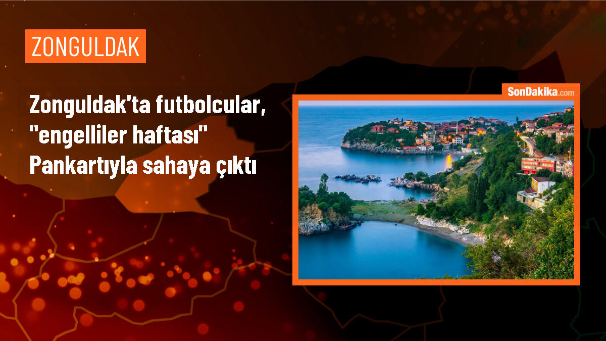 Zonguldak 2. Amatör Lig\'inde Engelliler Haftası\'na özel pankartlı maç