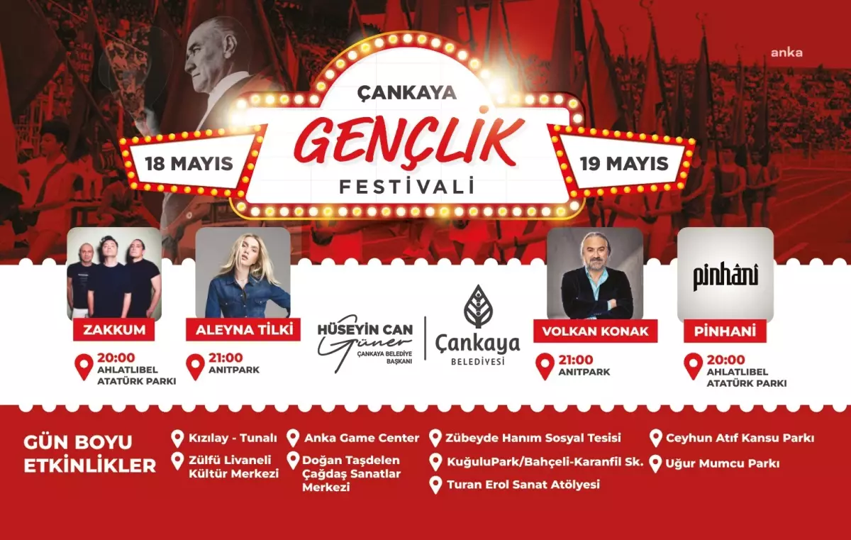 Çankaya Belediyesi Gençlik Festivali ile 19 Mayıs\'ı kutluyor