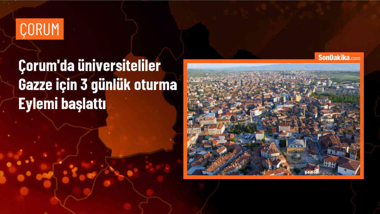 Çorum\'da Hitit Üniversitesi Öğrencileri İsrail\'in Filistin\'e Yönelik Saldırılarını Protesto Etti