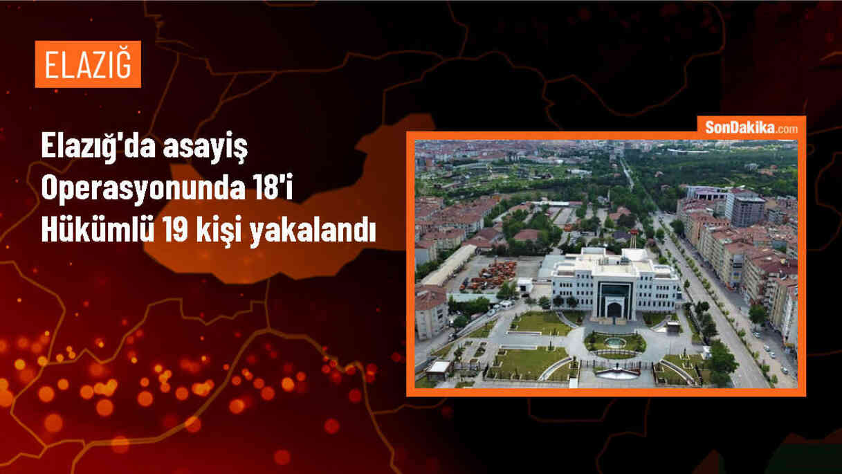 Elazığ\'da düzenlenen operasyonda 18\'i hükümlü 19 kişi yakalandı