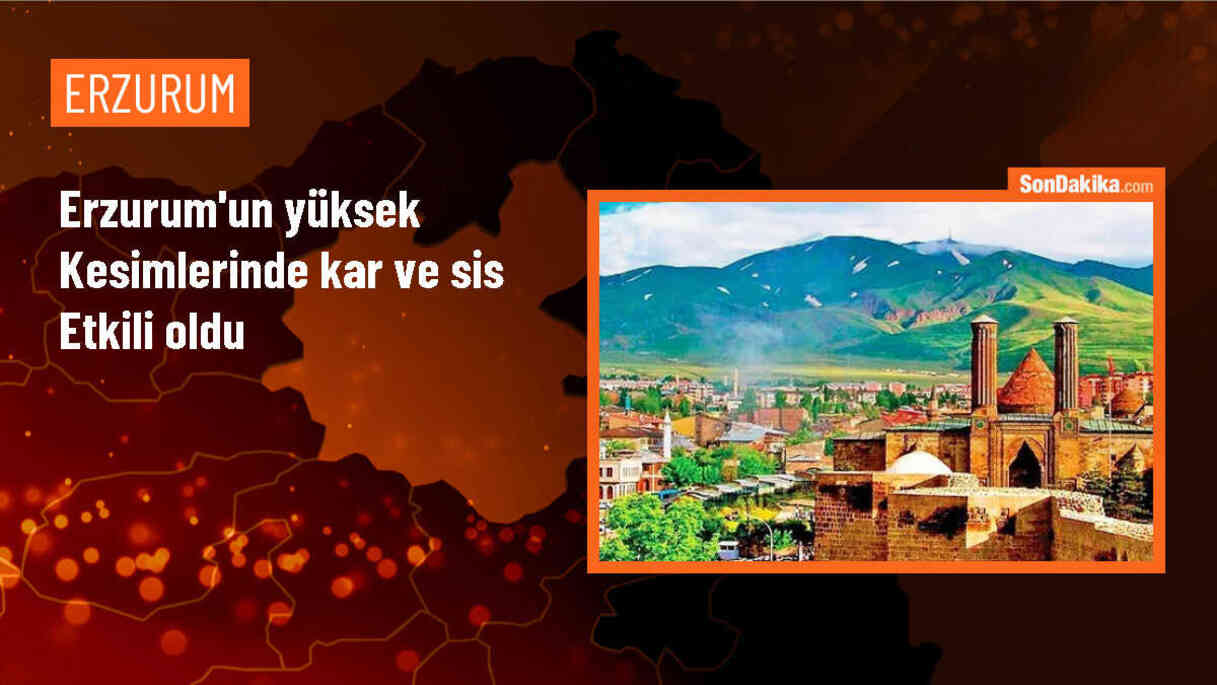 Erzurum Palandöken Kayak Merkezi\'nde Kar Yağışı ve Sis Etkisi