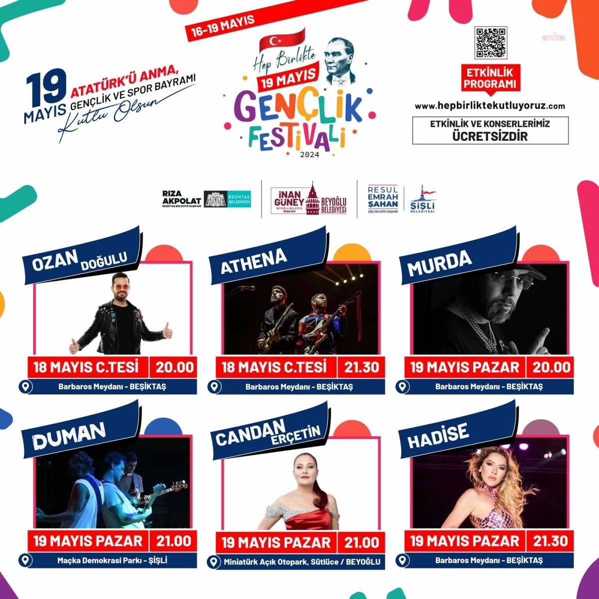 İstanbul\'da Üç İlçeden Ortak "Hep Birlikte 19 Mayıs Gençlik Festivali"