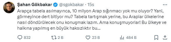 Özel'in Arapça tabela çıkışına Şahan Gökbakar'dan tepki: Bu ülkeye yapılmış en büyük haksızlık