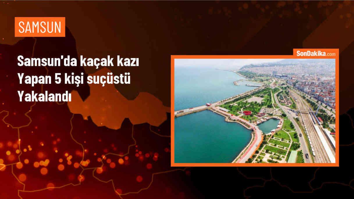 Samsun\'da Kaçak Kazı Yapan 5 Şüpheli Suçüstü Yakalandı