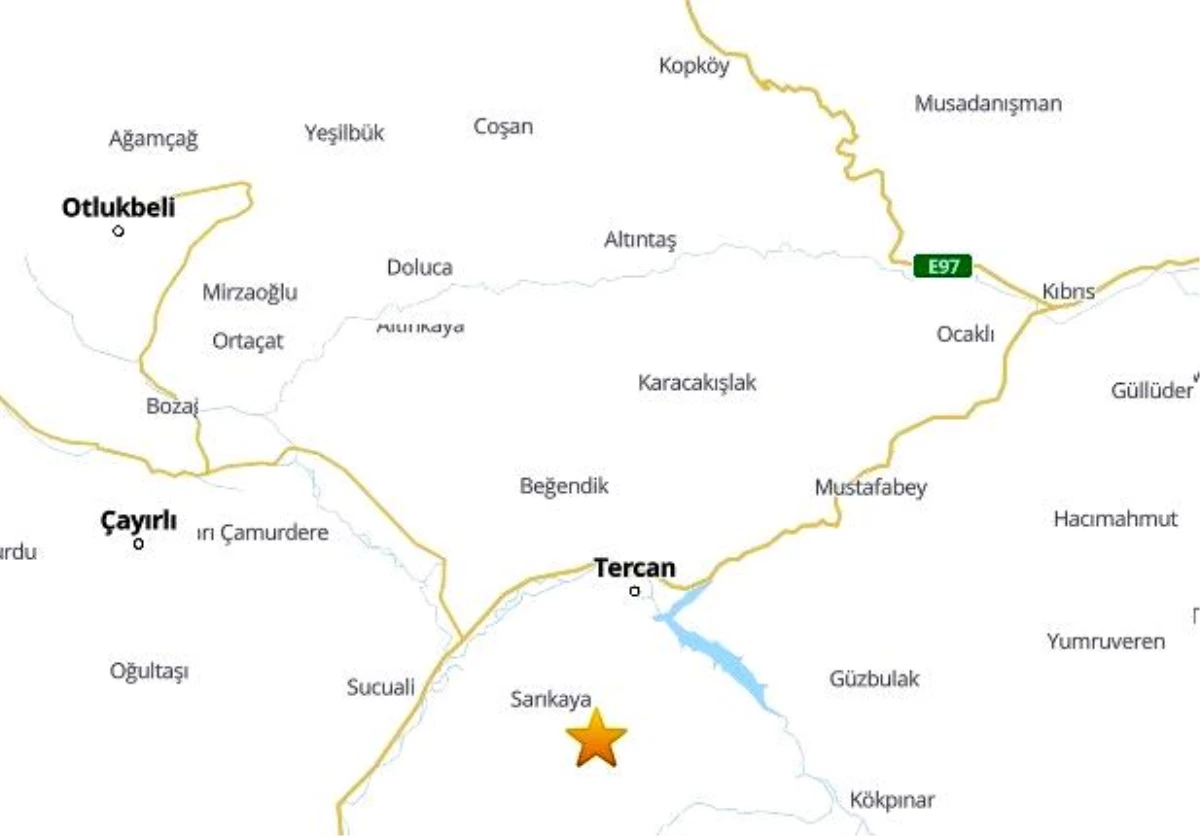 Erzincan\'ın Tercan ilçesinde 2.9 büyüklüğünde deprem meydana geldi