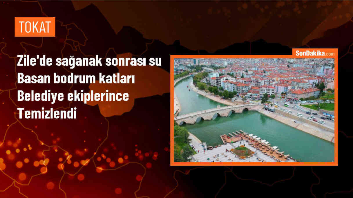 Tokat\'ın Zile ilçesinde sağanak sonrası suların bastığı binaların bodrum katları temizlendi