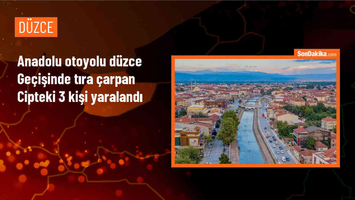 Anadolu Otoyolu\'nda tıra çarpan cipte 3 kişi yaralandı