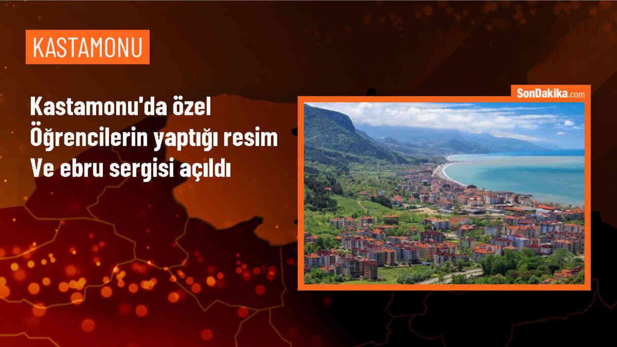 Kastamonu\'da özel öğrencilerin resim ve ebru çalışmaları sergilendi