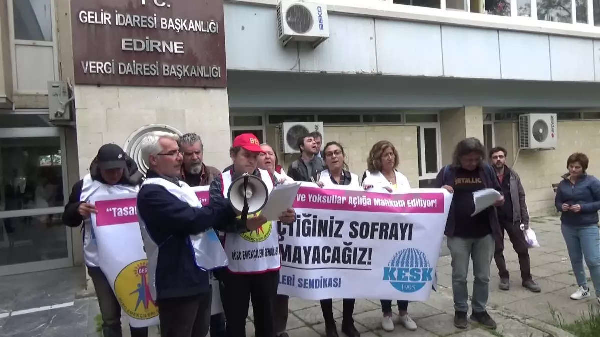 BES Edirne Şubesi Kamuda Tasarruf ve Verimlilik Paketi\'ni Protesto Etti