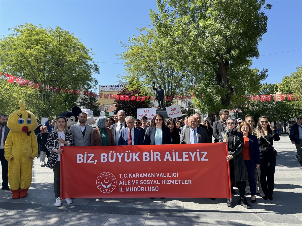 Karaman\'da Aile Haftası kapsamında farkındalık yürüyüşü düzenlendi
