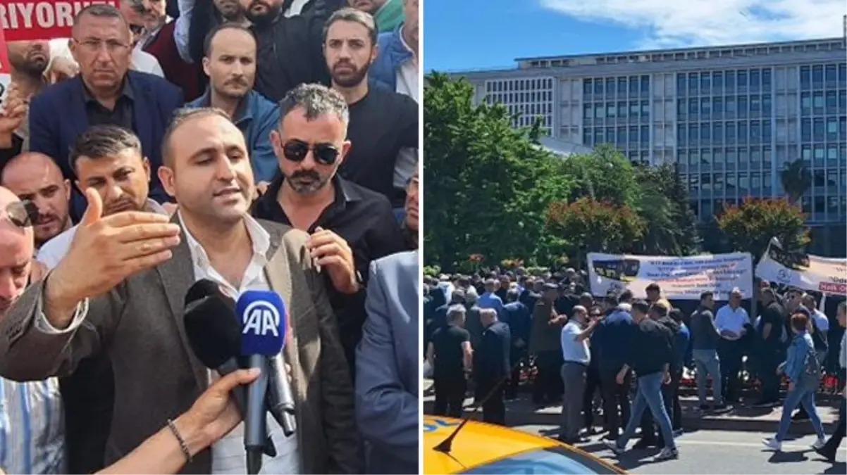 Özel halk otobüsü esnafından İBB binası önünde protesto