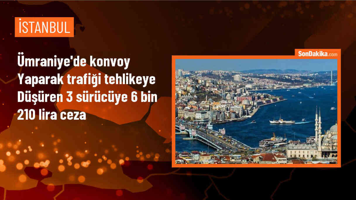 Ümraniye\'de düğün konvoyu yapan sürücülere 6 bin 210 lira ceza kesildi