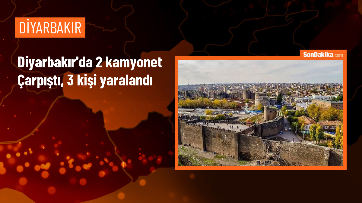 Diyarbakır\'da 2 kamyonetin çarpışması sonucu 3 kişi yaralandı