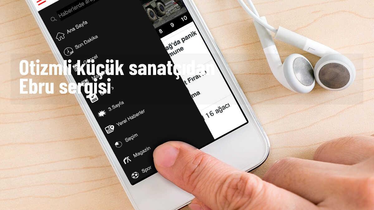 Otizmli Cemal Levent Sezgin\'in Ebru Sanatı Sergisi Açıldı