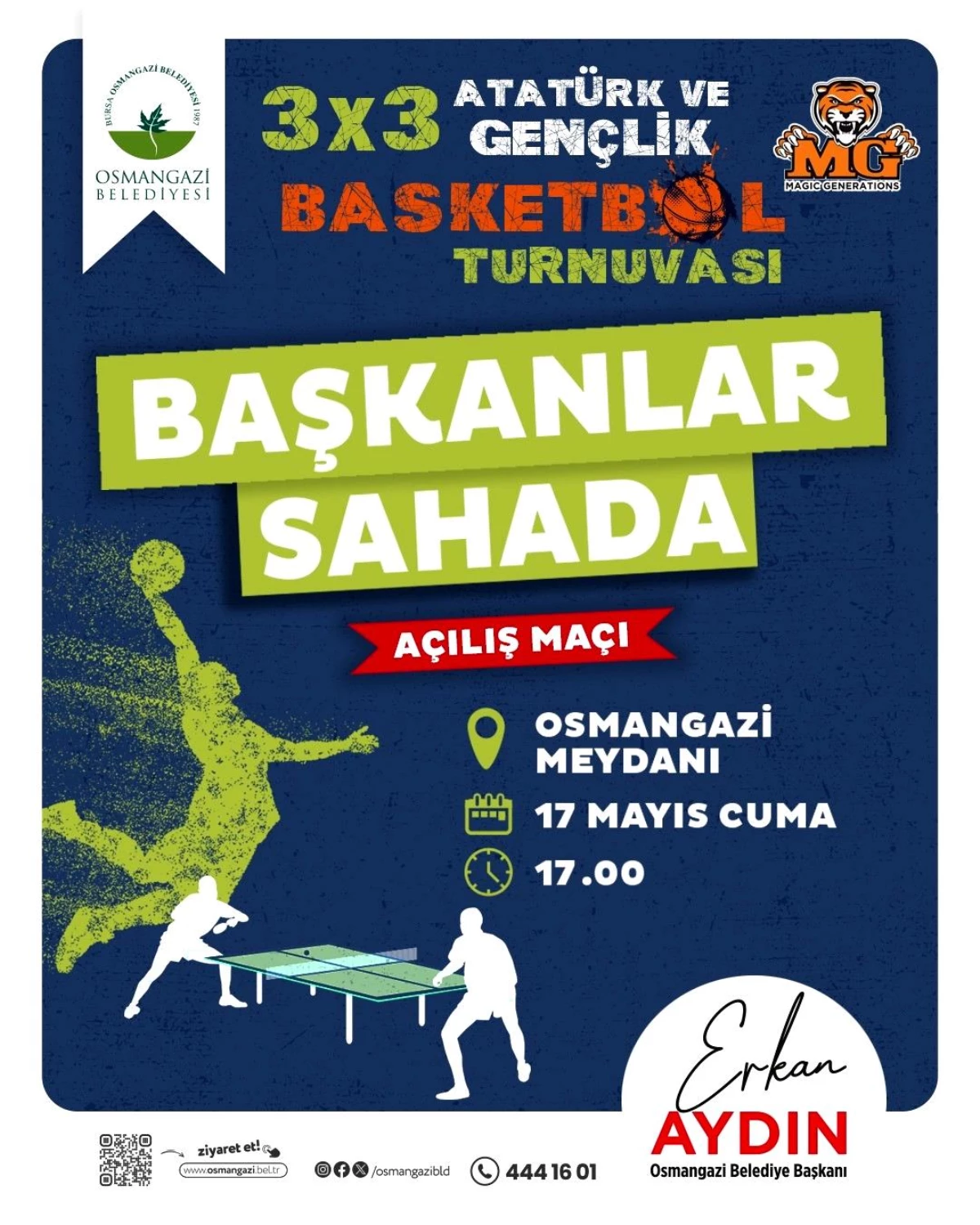 1. Osmangazi Gençlik ve Spor Şöleni\'nde Belediye Başkanları ve Gençler Basketbol Maçında Karşılaşacak