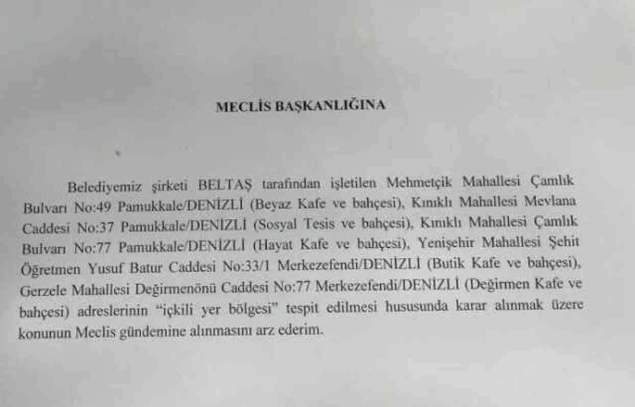 Denizli'de belediyenin işlettiği tesislerde alkol satışına onay verildi