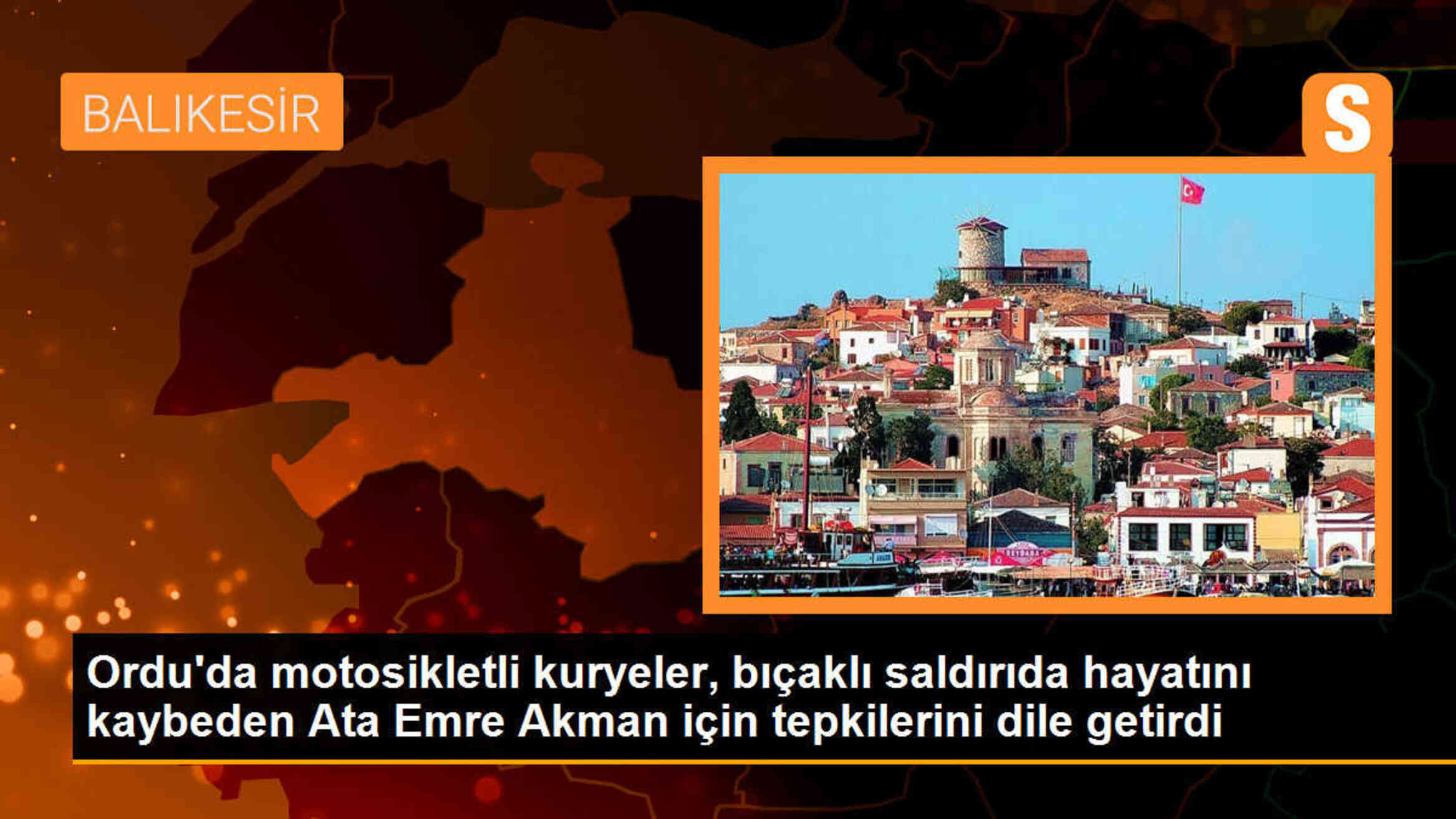 Ordu\'da motosikletli kuryeler, bıçaklı saldırıda hayatını kaybeden Ata Emre Akman için tepkilerini dile getirdi