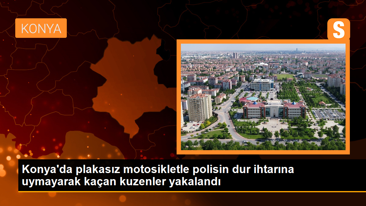 Konya\'da Plakasız Motosikletle Polisten Kaçan Kuzenler Yakalandı